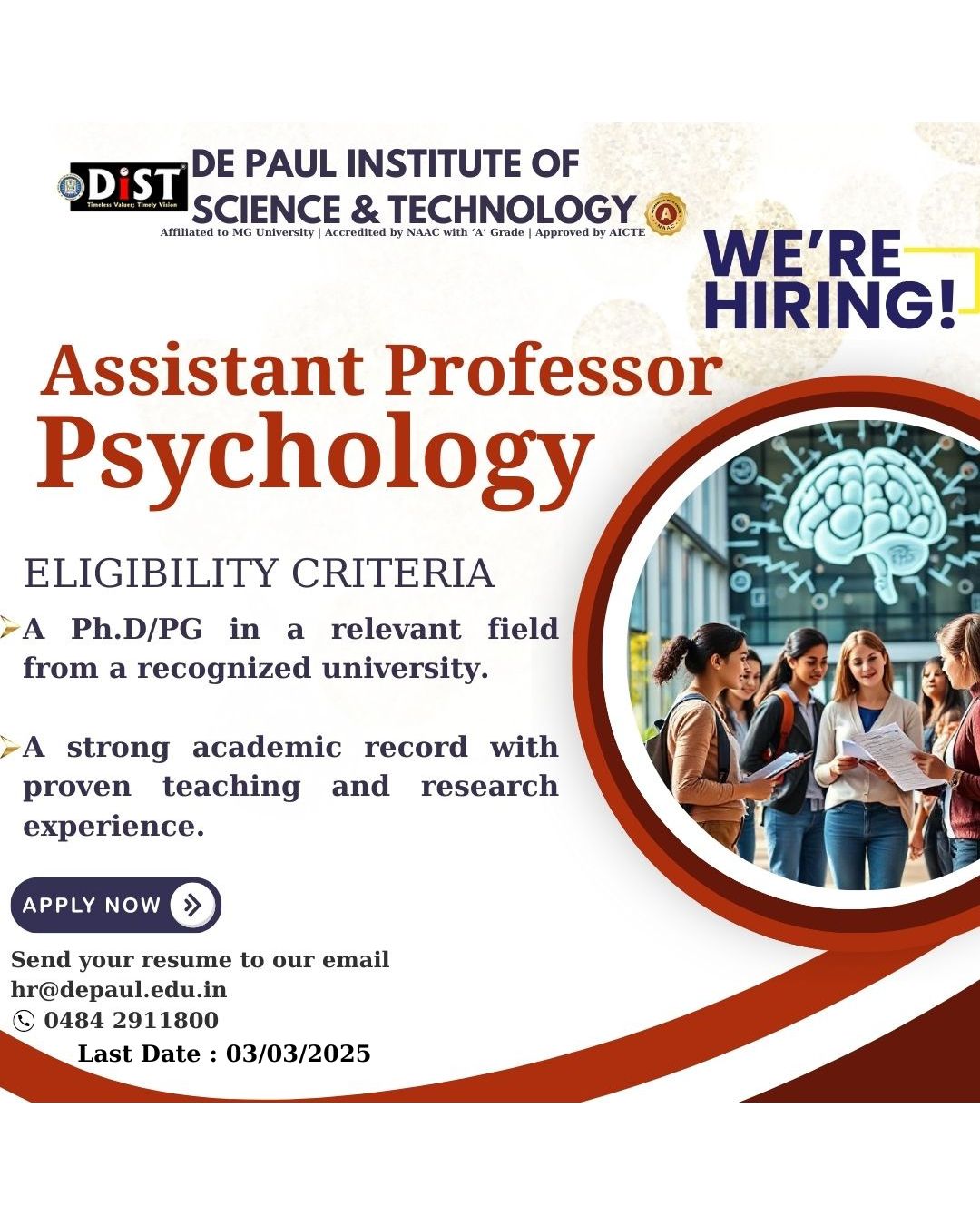 Hiring Asst. Prof Psychology