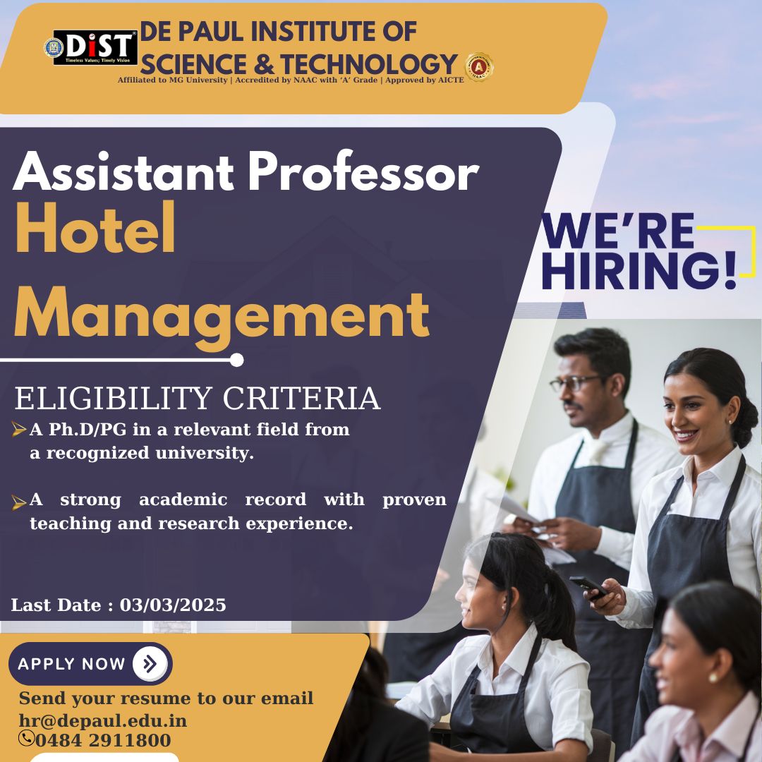Hiring Asst. Prof Hotel Management