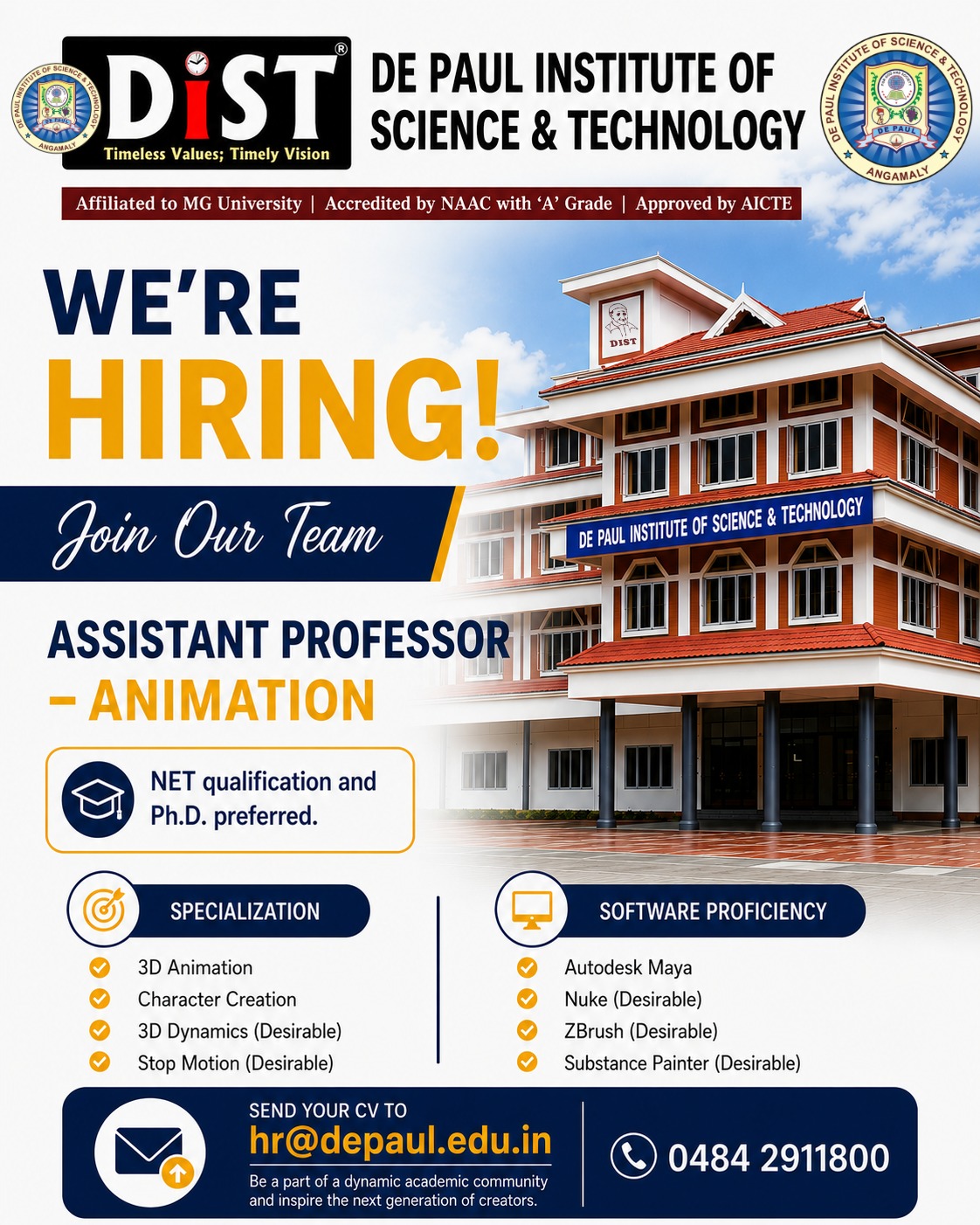 Hiring Asst. Prof Animation